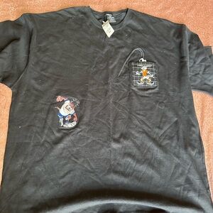 VTG Bugs Bunny & Taz Embroidered Warner Bros. Acme Baseball Pocket Shirt Sz XXL